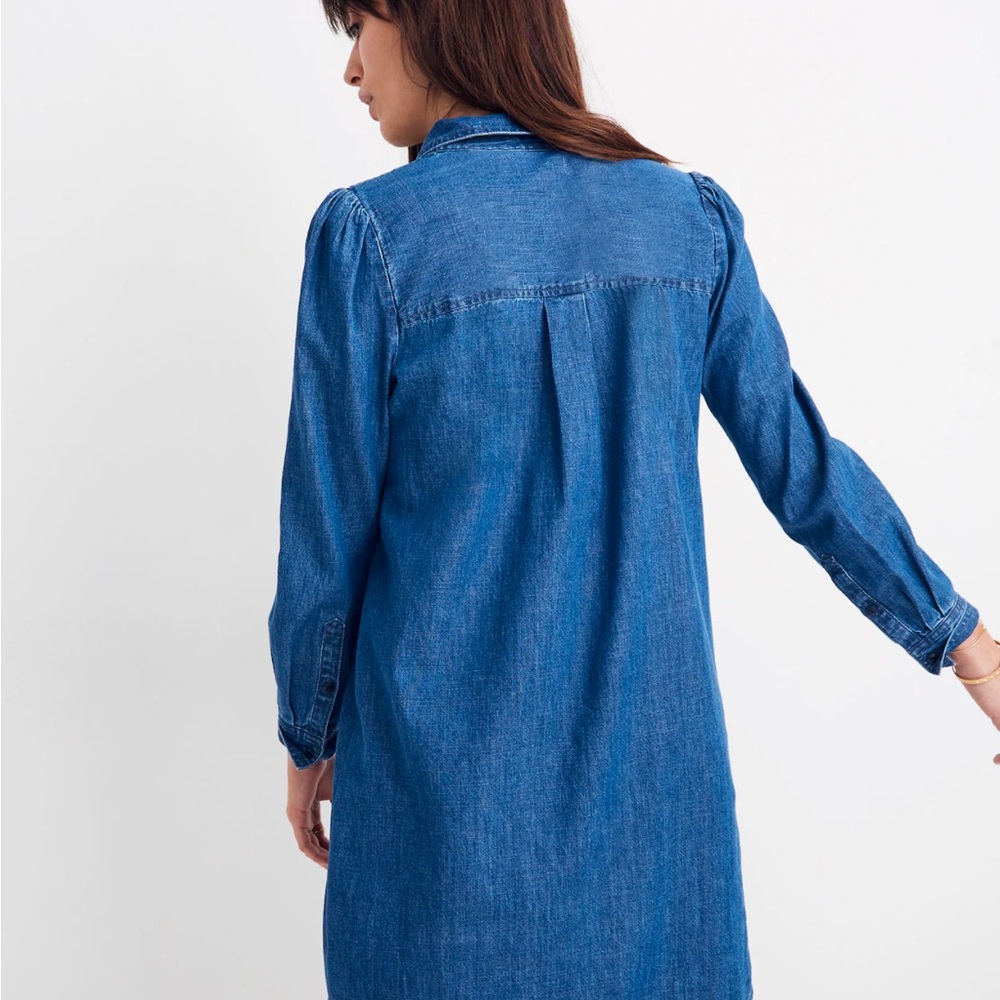 Madewell denim puff-sleeve shirt dress. XS. Great condition. - Picture 3 of 12